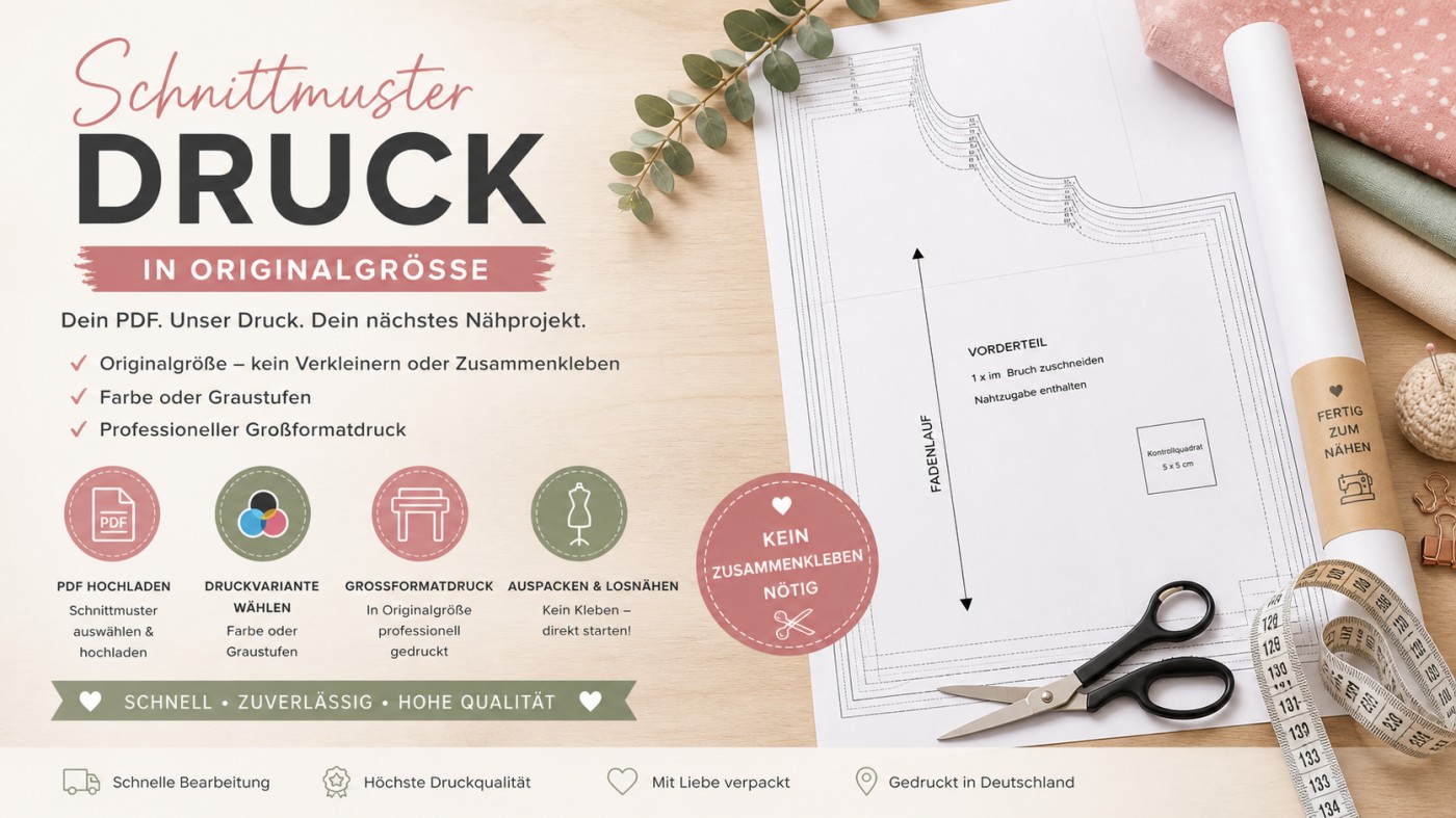 Schnittmusterdruck in Originalgröße
