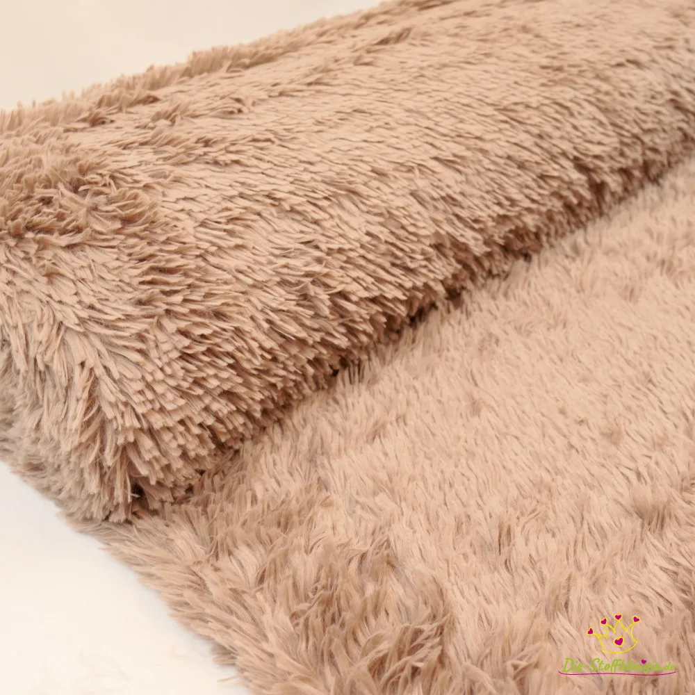Plüsch / Teddy / Minky in Taupe, Meterware im Detail