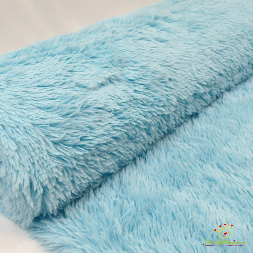 Plüsch / Teddy / Minky in Aqua-Blau, Meterware im Detail