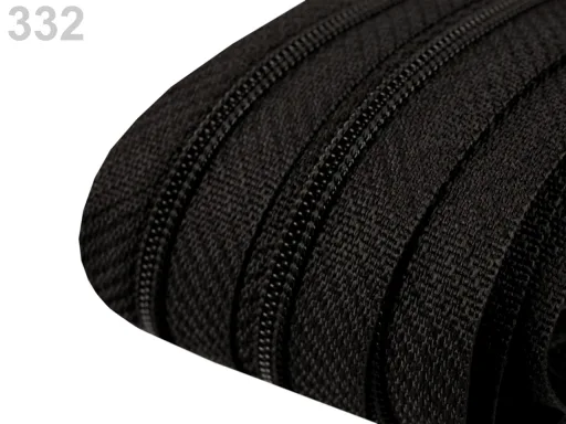 Reißverschluss als Meterware in Schwarz, spiralförmig, mit 3 mm Spiralbreite