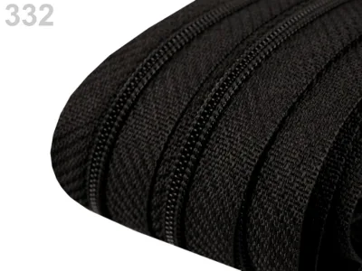 Reißverschluss als Meterware in Schwarz, spiralförmig, mit 3 mm Spiralbreite