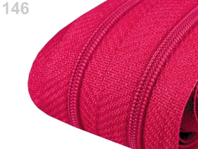 Reißverschluss als Meterware in Pink, spiralförmig, mit 3 mm Spiralbreite