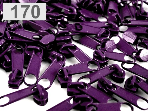 Zipper Schieber in Lila für spiralförmige Reißverschlüsse, 3 mm Spiralbreite