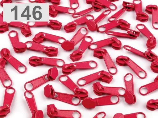 Zipper Schieber in Pink für spiralförmige Reißverschlüsse, 3 mm Spiralbreite
