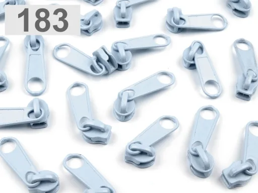 Zipper Schieber in Babyblau für spiralförmige Reißverschlüsse, 3 mm Spiralbreite