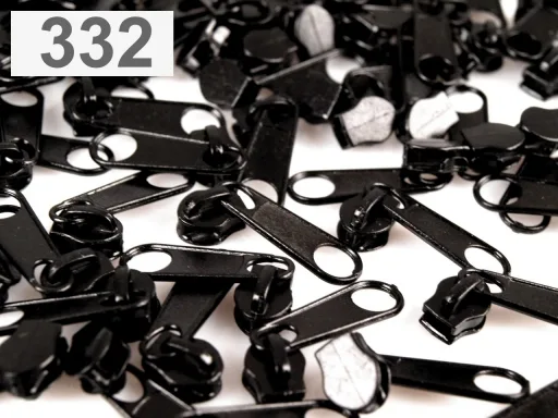 Zipper Schieber in Schwarz für spiralförmige Reißverschlüsse, 3 mm Spiralbreite