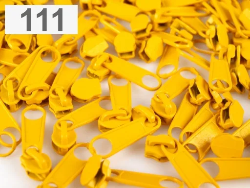 Zipper Schieber in Gelb für spiralförmige Reißverschlüsse, 3 mm Spiralbreite