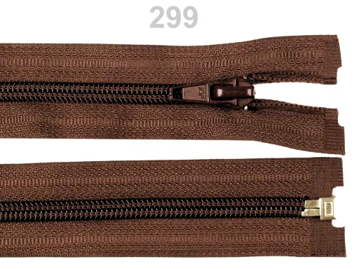 Reißverschluss teilbar 30 cm in Braun, Spirale 5 mm