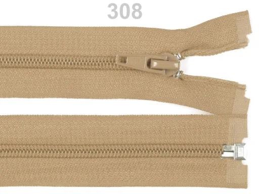 Reißverschluss teilbar 30 cm in Beige, Spirale 5 mm