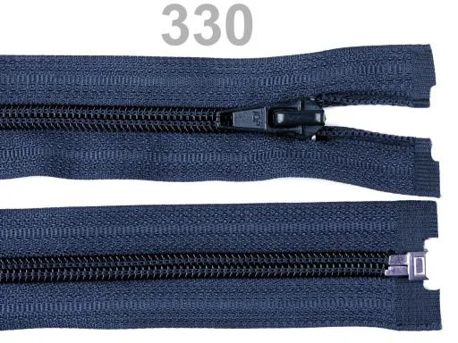Reißverschluss teilbar 60 cm in Dunkelblau, Spirale 5 mm