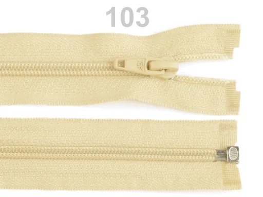 Reißverschluss teilbar 60 cm in Creme, Spirale 5 mm