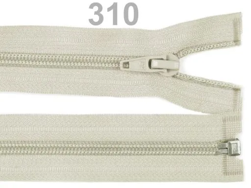 Reißverschluss teilbar 40 cm in Beigegrau, Spirale 5 mm