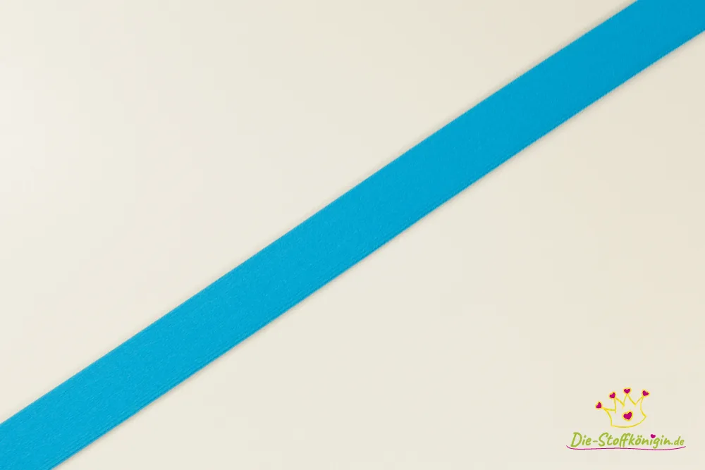 Gummiband in Aqua, Meterware im Ausschnitt