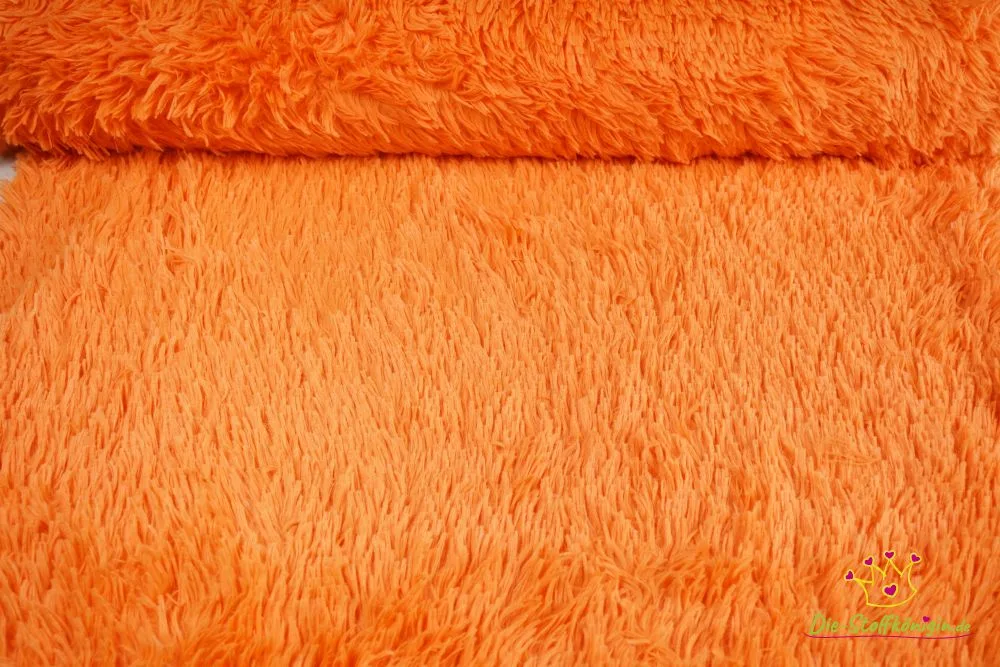 Plüsch / Teddy / Minky in Orange, Meterware im Detail