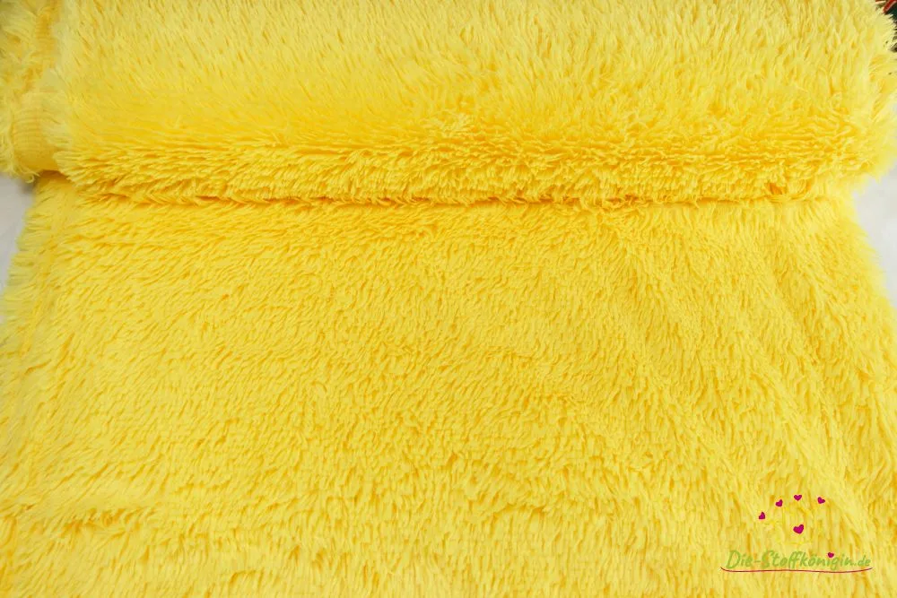 Plüsch / Teddy / Minky in Gelb, Meterware im Detail