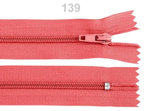 Reißverschluss nicht teilbar 18 cm in Lachs, Spirale 3 mm