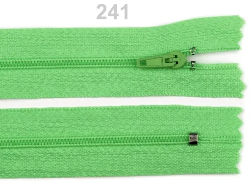 Reißverschluss nicht teilbar 18 cm in Hellgrün, Spirale 3 mm