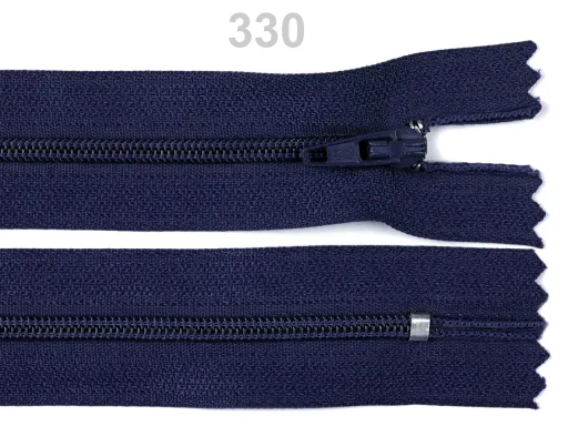 Reißverschluss nicht teilbar 18 cm in Dunkelblau, Spirale 3 mm
