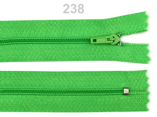 Reißverschluss nicht teilbar 18 cm in Mittelgrün, Spirale 3 mm