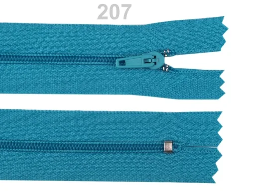Reißverschluss nicht teilbar 18 cm in Türkisblau, Spirale 3 mm