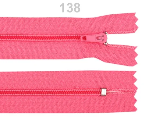Reißverschluss nicht teilbar 18 cm in Hellpink, Spirale 3 mm