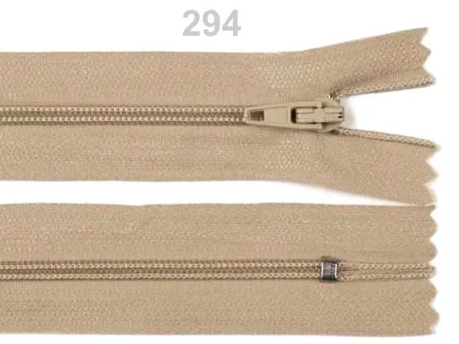 Reißverschluss nicht teilbar 18 cm in Hellbraun, Spirale 3 mm