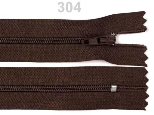 Reißverschluss nicht teilbar 18 cm in Schokoladenbraun, Spirale 3 mm
