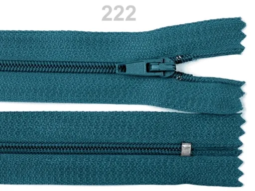 Reißverschluss nicht teilbar 18 cm in Petrol, Spirale 3 mm