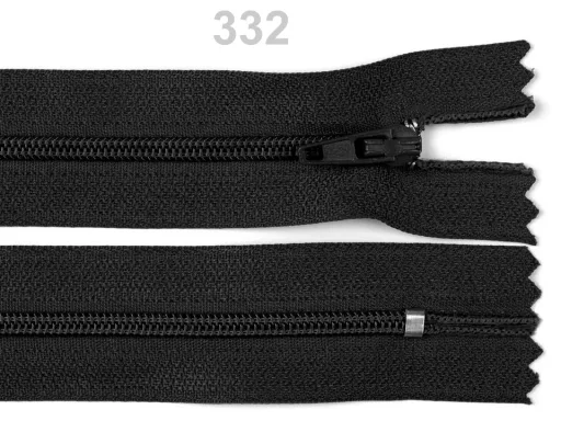 Reißverschluss nicht teilbar 18 cm in Schwarz, Spirale 3 mm