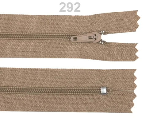 Reißverschluss nicht teilbar 18 cm in Beigebraun, Spirale 3 mm