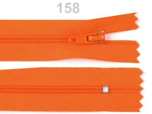 Reißverschluss nicht teilbar 20 cm in Orange, Spirale 3 mm