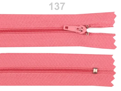 Reißverschluss nicht teilbar 20 cm in Rosa, Spirale 3 mm
