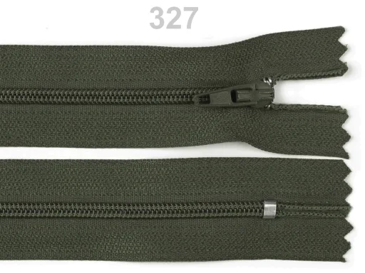 Reißverschluss nicht teilbar 20 cm in Olivgrün, Spirale 3 mm