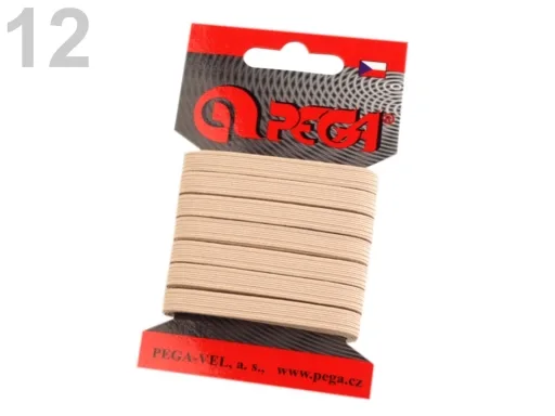 Wäscheband / Gummiband in Beige, Meterware im Ausschnitt