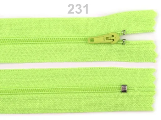 Reißverschluss nicht teilbar 20 cm in Neonlimette, Spirale 3 mm
