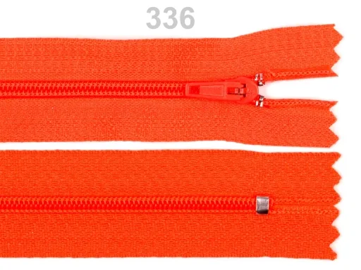 Reißverschluss nicht teilbar 20 cm in Orangerot, Spirale 3 mm