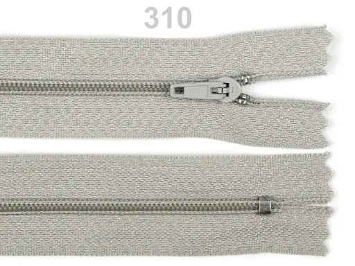 Reißverschluss nicht teilbar 20 cm in Beigegrau, Spirale 3 mm