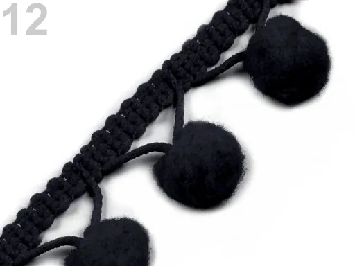 Borte in Schwarz, Meterware im Ausschnitt