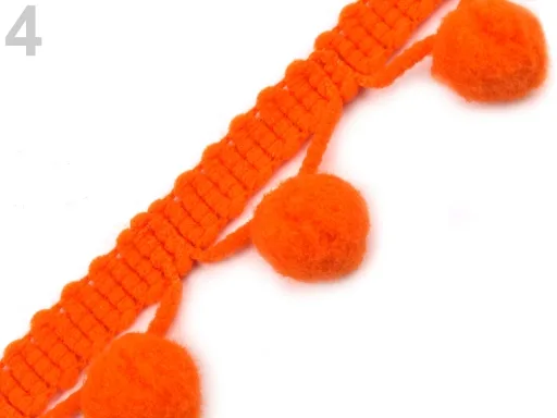 Borte in Orange, Meterware im Ausschnitt