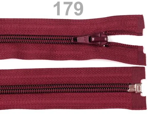 Reißverschluss teilbar 35 cm in Bordeaux Dunkel, Spirale 5 mm