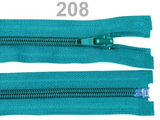 Reißverschluss teilbar 35 cm in Cyanblau, Spirale 5 mm