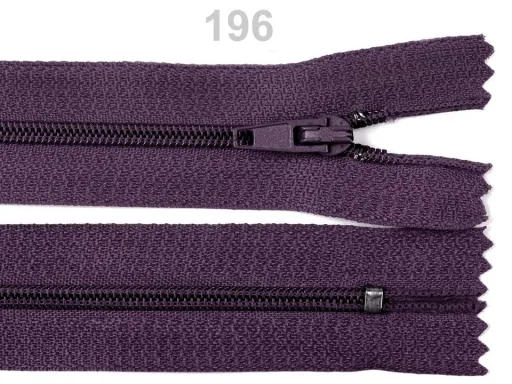 Reißverschluss nicht teilbar 16 cm in Pflaume, Spirale 3 mm