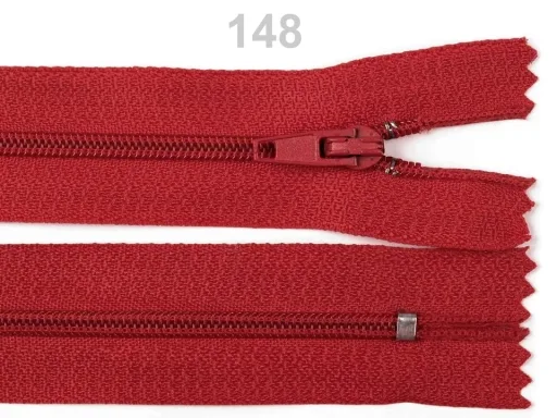 Reißverschluss nicht teilbar 16 cm in Rot, Spirale 3 mm