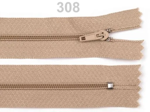 Reißverschluss nicht teilbar 16 cm in Beige, Spirale 3 mm