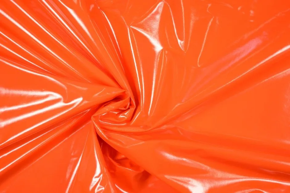 Kunstleder in Orange, Meterware im Detail