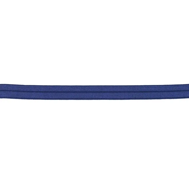 Elastisches Schrägband in Dunkelblau, 15 mm breit, Meterware im Ausschnitt