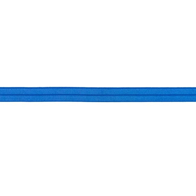 Elastisches Schrägband in Royalblau, 15 mm breit, Meterware im Ausschnitt