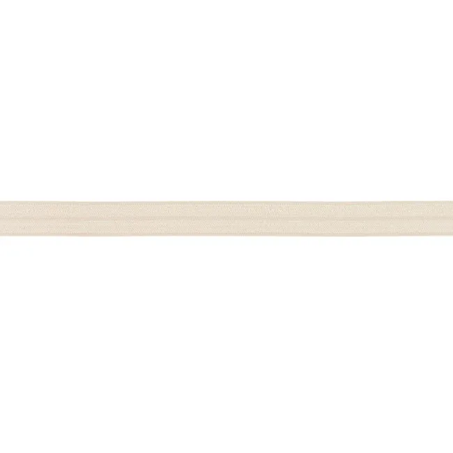Elastisches Schrägband in Sand, 15 mm breit, Meterware im Ausschnitt