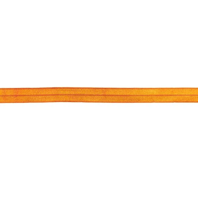 Elastisches Schrägband in Ocker, 15 mm breit, Meterware im Ausschnitt