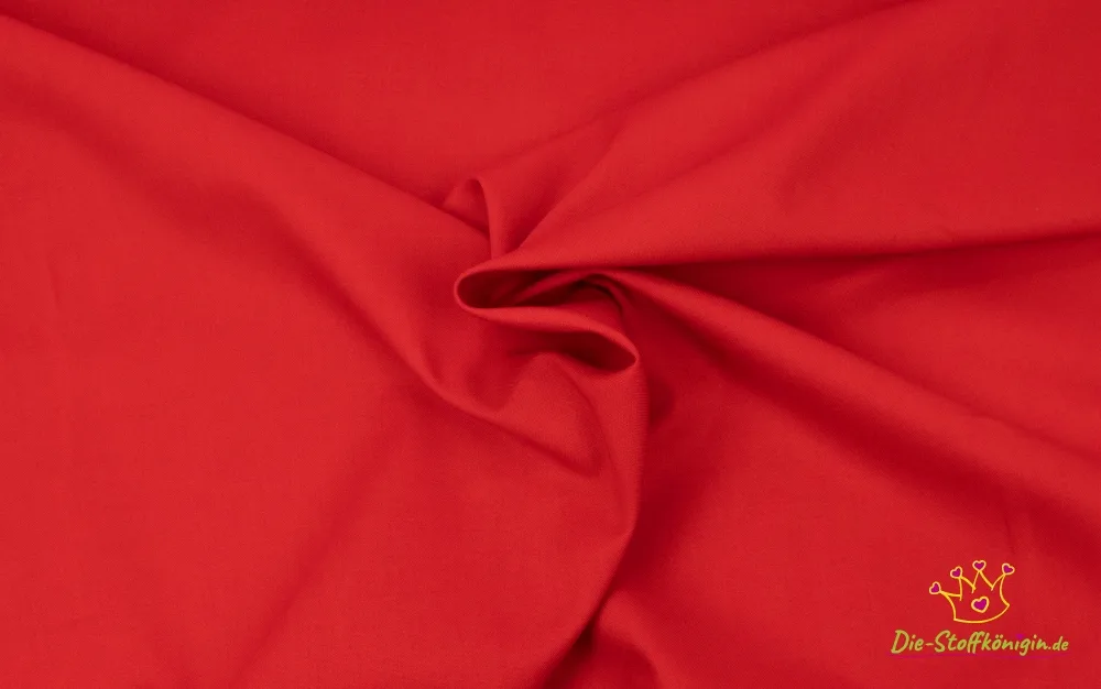 Baumwollwebware / Popeline in Rot, Stoff im Detail